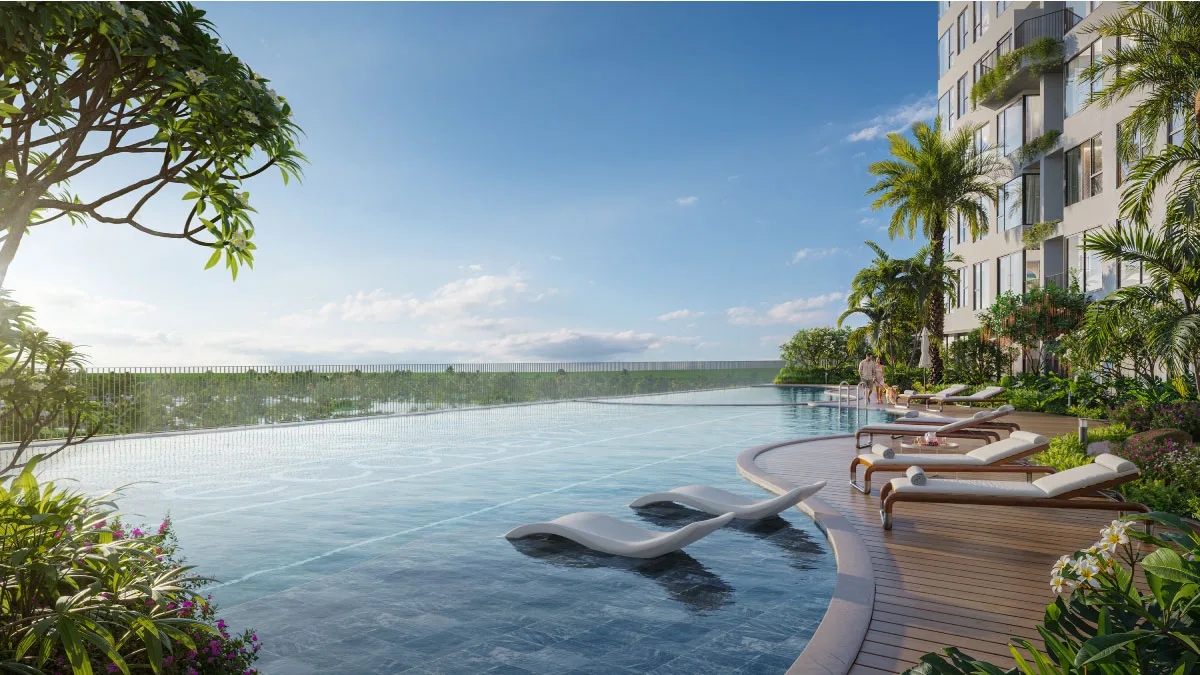 Bể bơi tại tầng tiện ích Forest Onsen